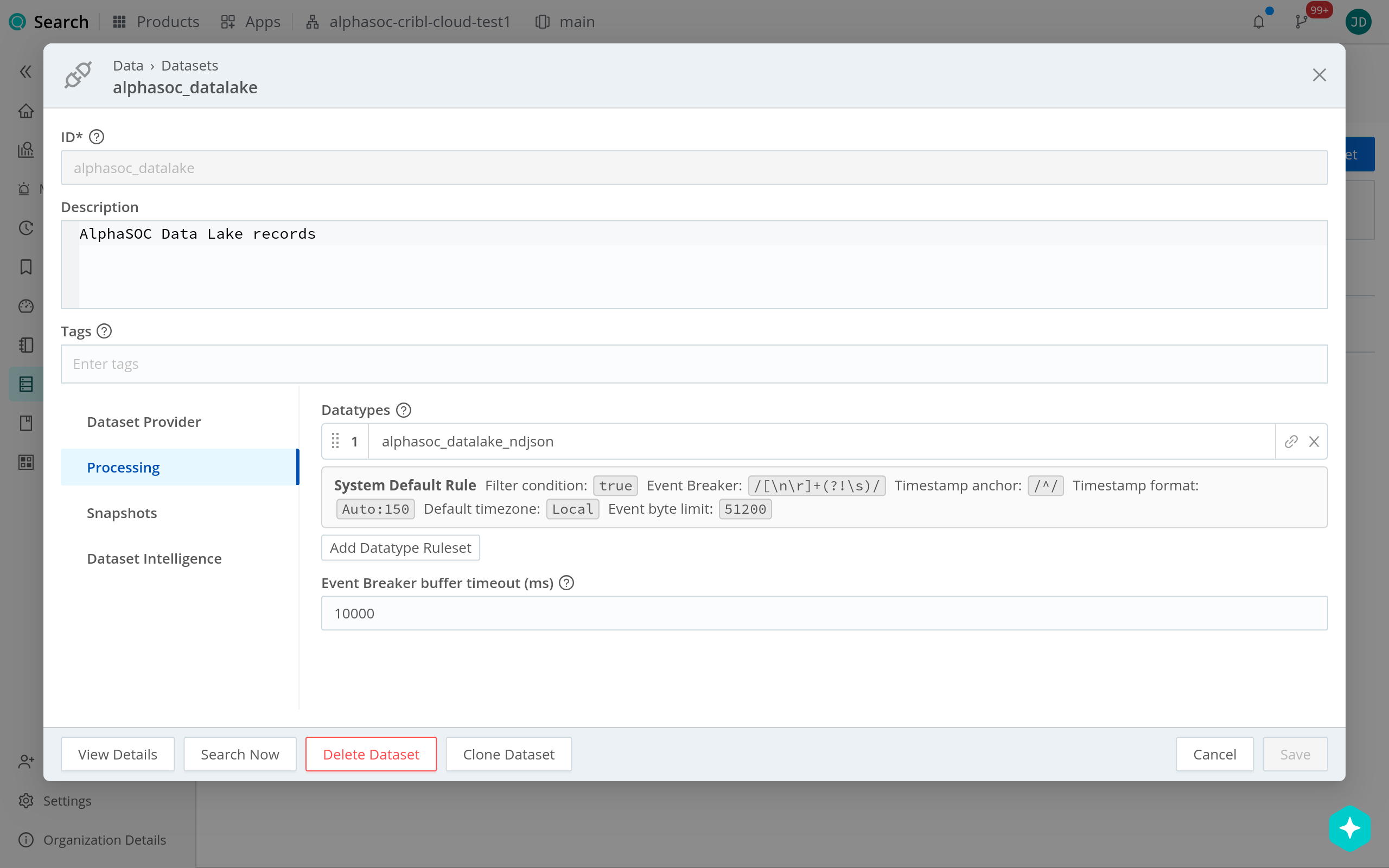 AlphaSOC Data Lake dataset processing