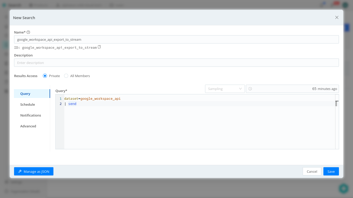Cribl Scheduled Search Query